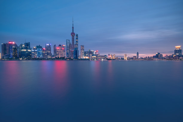 上海和黄浦江夜景全景图片 上海和黄浦江夜景全景图片下载