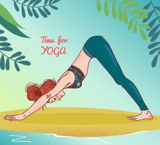 可爱的年轻女子在练习瑜伽。夏季景观背景图片 可爱的年轻女子在练习瑜伽。夏季景观背景图片下载