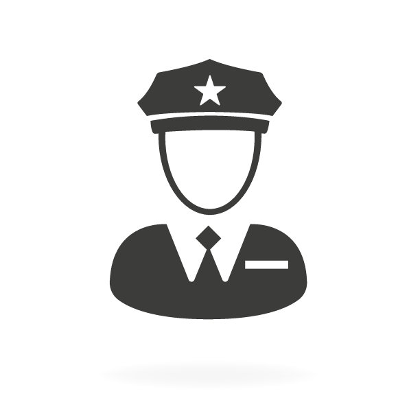 白色背景上的警察图标。矢量图图片 白色背景上的警察图标。矢量图图片下载