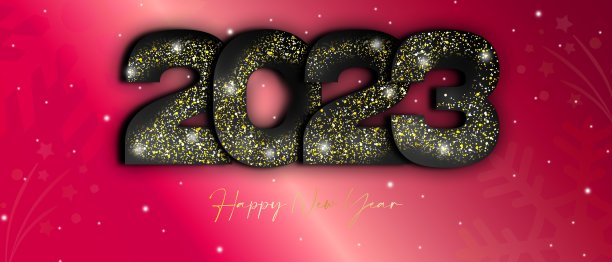 新年快乐2023美丽的闪闪发光的数字设计在黑色背景与金色雪花和闪亮的飘落的雪的纹理图片 新年快乐2023美丽的闪闪发光的数字设计在黑色背景与金色雪花和闪亮的飘落的雪的纹理图片下载