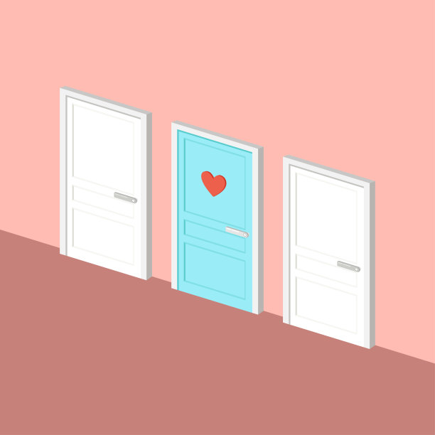 心门卡通矢量。为文本腾出空间。墙纸。情人节标志。图片下载