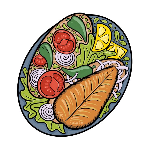 热Balik Ekmek鱼三明治配烤鲭鱼。传统的街头小吃土耳其菜。卡通插图。图片 热Balik Ekmek鱼三明治配烤鲭鱼。传统的街头小吃土耳其菜。卡通插图。图片下载