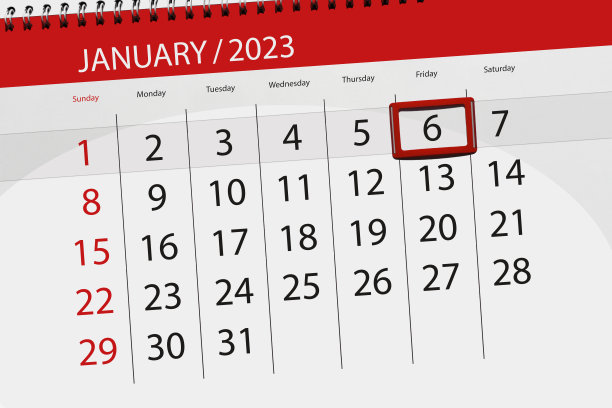 日历2023年,截止日期,日,月,页,组织者,日期,一月,星期五,6号图片 日历2023年,截止日期,日,月,页,组织者,日期,一月,星期五,6号图片下载