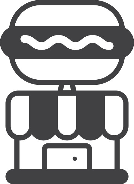 极简风格的汉堡店建筑插图图片 极简风格的汉堡店建筑插图图片下载
