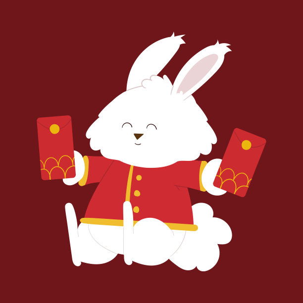 快乐的中国新年与可爱的兔子与财富金钱。动物假期卡通人物图片 快乐的中国新年与可爱的兔子与财富金钱。动物假期卡通人物图片下载