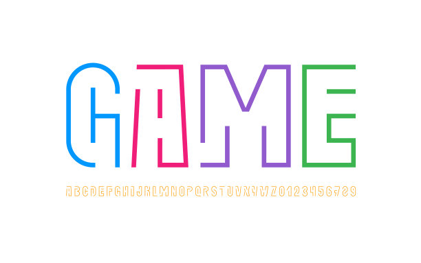 数字字体字母从部分彩色线图片 数字字体字母从部分彩色线图片下载