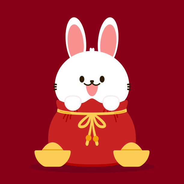 春节压岁钱口袋矢量。兔子在拉德包里。中国钱袋矢量。祝你好运。兔年。2023年春节。图片 春节压岁钱口袋矢量。兔子在拉德包里。中国钱袋矢量。祝你好运。兔年。2023年春节。图片下载