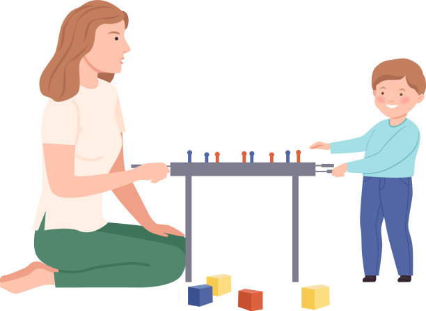 妈妈和儿子一起玩足球棋盘游戏图片 妈妈和儿子一起玩足球棋盘游戏图片下载