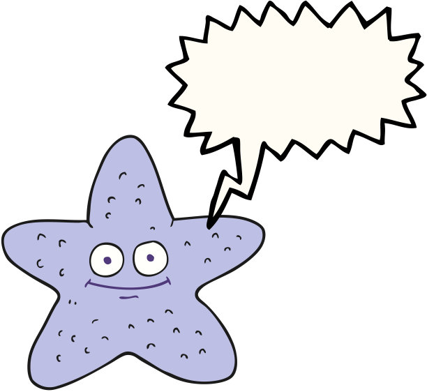 手绘语音泡泡卡通海星图片 手绘语音泡泡卡通海星图片下载
