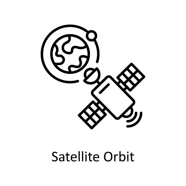 卫星轨道矢量轮廓图标设计说明。白色背景上的空间符号EPS 10文件图片 卫星轨道矢量轮廓图标设计说明。白色背景上的空间符号EPS 10文件图片下载