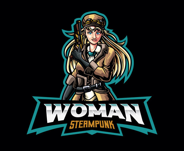 蒸汽朋克女性吉祥物标志设计图片 蒸汽朋克女性吉祥物标志设计图片下载