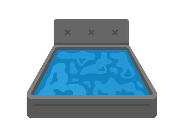 从正面看水床的插图。图片 从正面看水床的插图。图片下载