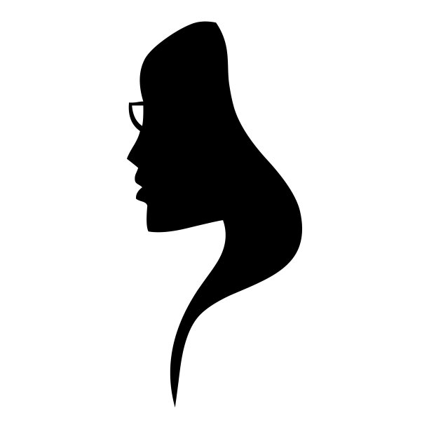 一个戴眼镜的女人的肖像和剪影图片 一个戴眼镜的女人的肖像和剪影图片下载