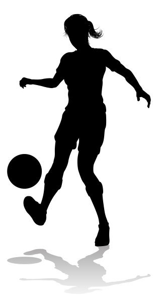 女子足球运动员女子剪影图片 女子足球运动员女子剪影图片下载