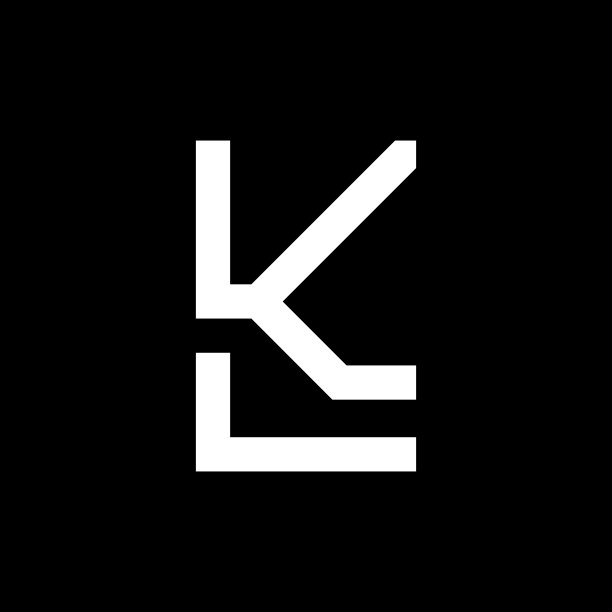 最小KL标志。黑色背景上的LK字母图标。图片 最小KL标志。黑色背景上的LK字母图标。图片下载