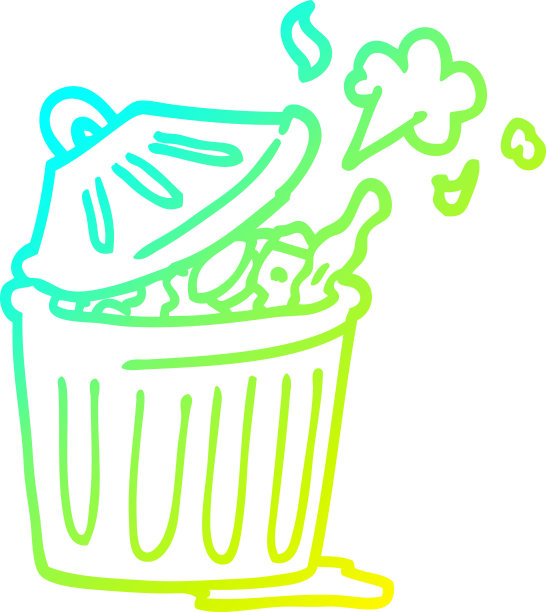 冷梯度线绘制卡通垃圾箱图片 冷梯度线绘制卡通垃圾箱图片下载