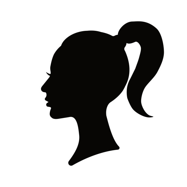 女人的头侧面肖像图标-矢量插图黑色剪影设计标志图片 女人的头侧面肖像图标-矢量插图黑色剪影设计标志图片下载