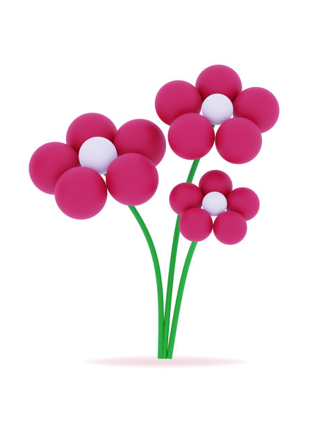 3D花复活节洋甘菊3D渲染插图图片 3D花复活节洋甘菊3D渲染插图图片下载