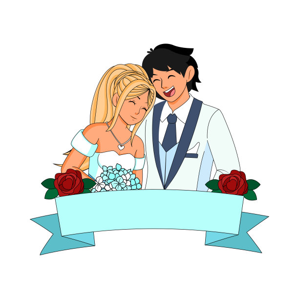 矢量卡通可爱结婚婚礼夫妇孤立图片 矢量卡通可爱结婚婚礼夫妇孤立图片下载