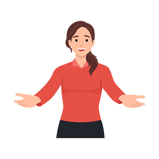 年轻女子欢迎客人。平面矢量插图孤立在白色背景上图片 年轻女子欢迎客人。平面矢量插图孤立在白色背景上图片下载