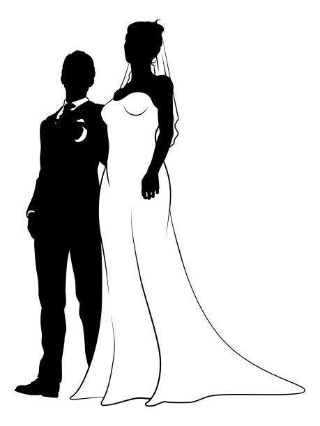 新娘和新郎夫妇婚纱剪影图片 新娘和新郎夫妇婚纱剪影图片下载