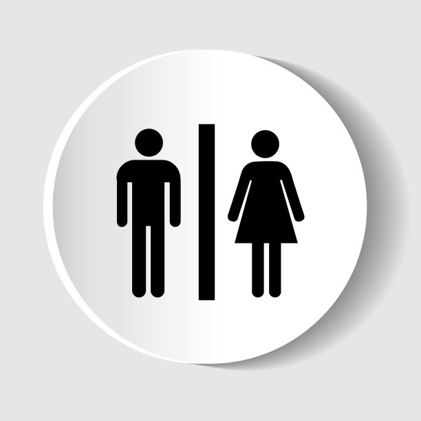 圈出厕所图标男性和女性,矢量图片 圈出厕所图标男性和女性,矢量图片下载