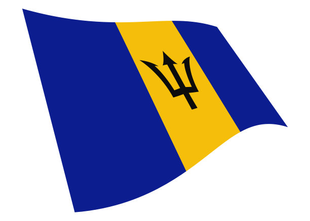 巴巴多斯挥舞旗帜三维插图孤立在白色与修剪路径图片 巴巴多斯挥舞旗帜三维插图孤立在白色与修剪路径图片下载