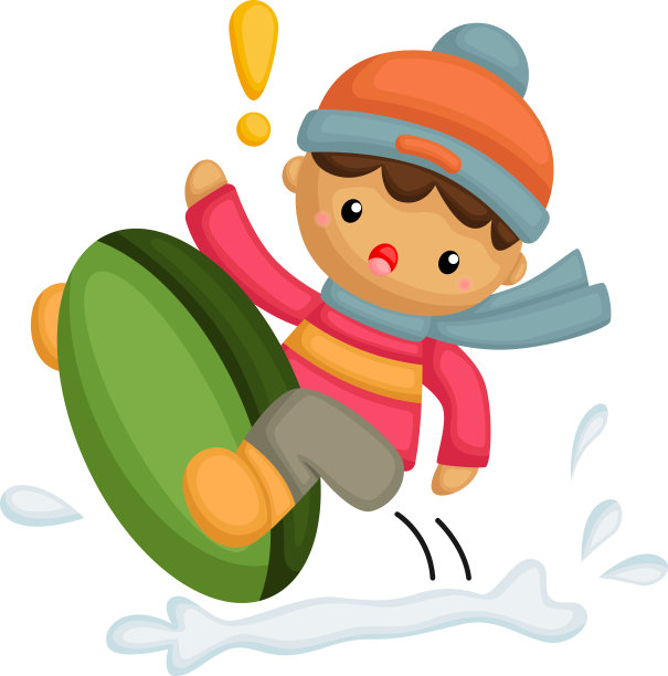 坐在雪橇上的男孩图片 坐在雪橇上的男孩图片下载