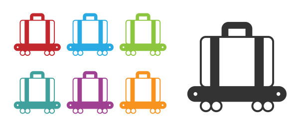 装有旅客行李的黑色机场传送带图片 装有旅客行李的黑色机场传送带图片下载