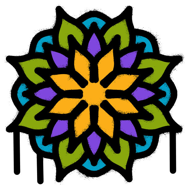 抽象花卉装饰墙涂鸦曼荼罗图案图片 抽象花卉装饰墙涂鸦曼荼罗图案图片下载