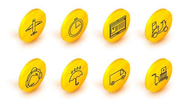 电动手推车和箱子,送货货车,伞雨滴,支持操作员触摸,滑板车送货,笔记本电脑与应用程序跟踪,秒表和飞机图标。向量图片 电动手推车和箱子,送货货车,伞雨滴,支持操作员触摸,滑板车送货,笔记本电脑与应用程序跟踪,秒表和飞机图标。向量图片下载