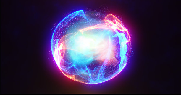 抽象的能量球与发光明亮的粒子能源科学未来高科技背景图片 抽象的能量球与发光明亮的粒子能源科学未来高科技背景图片下载