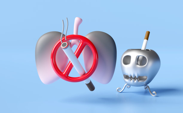 三维香烟与禁止标志,吸烟,头骨烟灰缸,黑色的肺孤立在蓝色背景。世界无烟日,戒烟,健康生活理念,3d渲染插画图片 三维香烟与禁止标志,吸烟,头骨烟灰缸,黑色的肺孤立在蓝色背景。世界无烟日,戒烟,健康生活理念,3d渲染插画图片下载