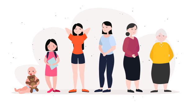 《不同年龄的女人》老化过程概念矢量图图片 《不同年龄的女人》老化过程概念矢量图图片下载
