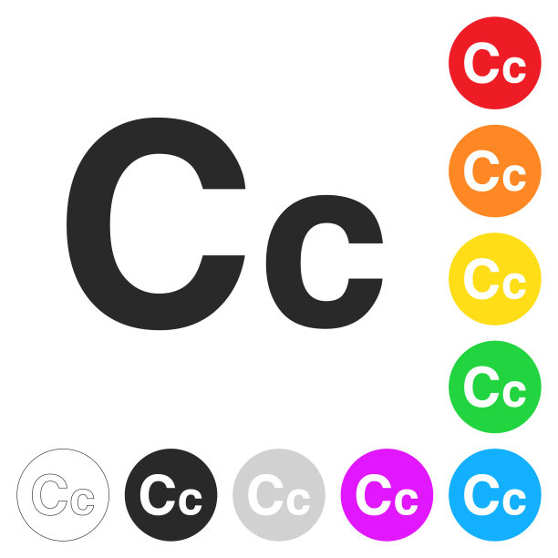 字母C -大写和小写。彩色按钮上的图标图片 字母C -大写和小写。彩色按钮上的图标图片下载
