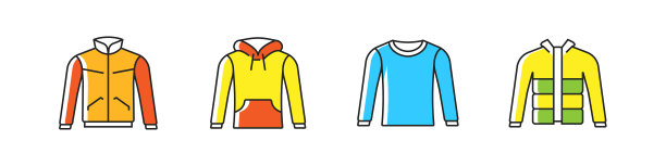 衣服相关的矢量直线图标。大纲符号集合。图片 衣服相关的矢量直线图标。大纲符号集合。图片下载