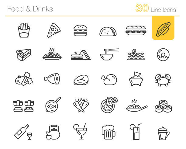 食品和饮料图标// Line Premium图片 食品和饮料图标// Line Premium图片下载