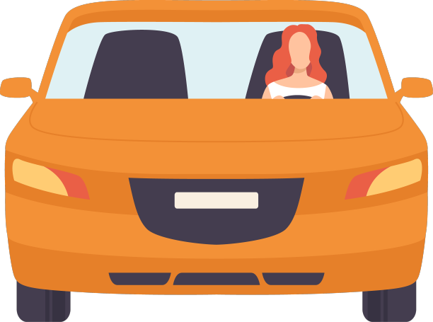 橙色车,女司机的正面视图图片 橙色车,女司机的正面视图图片下载