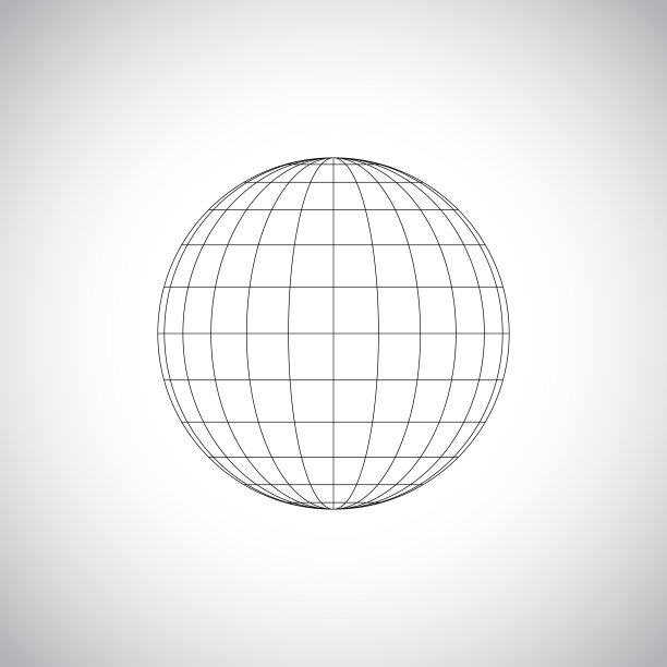 矢量线框球体。三维地球模型与子午线和平行线,或纬度和经度。图片 矢量线框球体。三维地球模型与子午线和平行线,或纬度和经度。图片下载