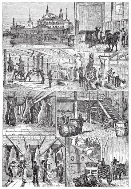 纽约市曼哈顿屠宰场,1877年图片 纽约市曼哈顿屠宰场,1877年图片下载