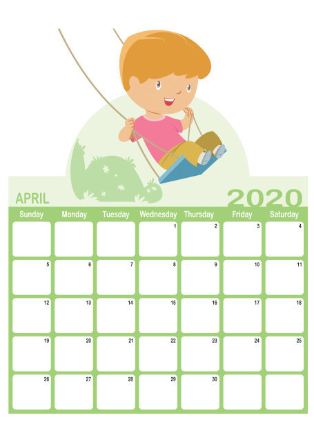 2020年4月日历图片 2020年4月日历图片下载