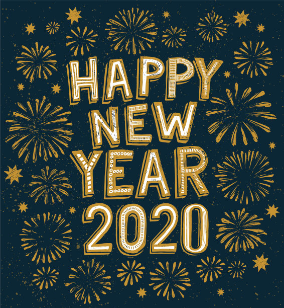 2020年新年快乐涂鸦,烟花背景图片 2020年新年快乐涂鸦,烟花背景图片下载