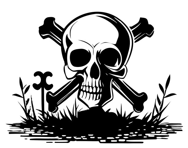 用涂鸦风格手绘的骷髅草图图片 用涂鸦风格手绘的骷髅草图图片下载