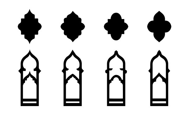 伊斯兰矢量门窗形状阿拉伯矢量门窗。矢量图图片 伊斯兰矢量门窗形状阿拉伯矢量门窗。矢量图图片下载
