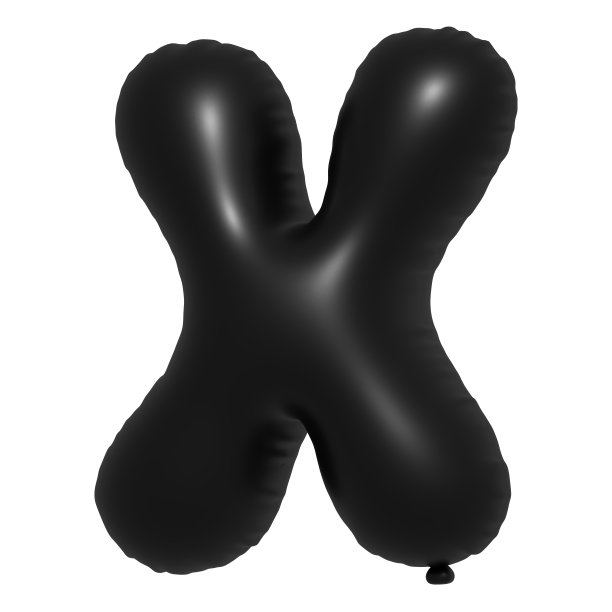 黑色氦气球3D字母X图片 黑色氦气球3D字母X图片下载