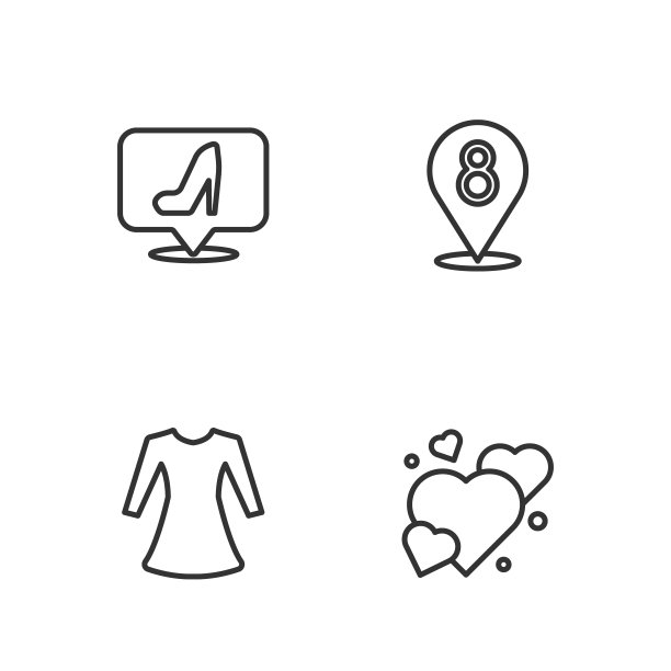 集心,女装,鞋和3月8日的图标。向量图片 集心,女装,鞋和3月8日的图标。向量图片下载