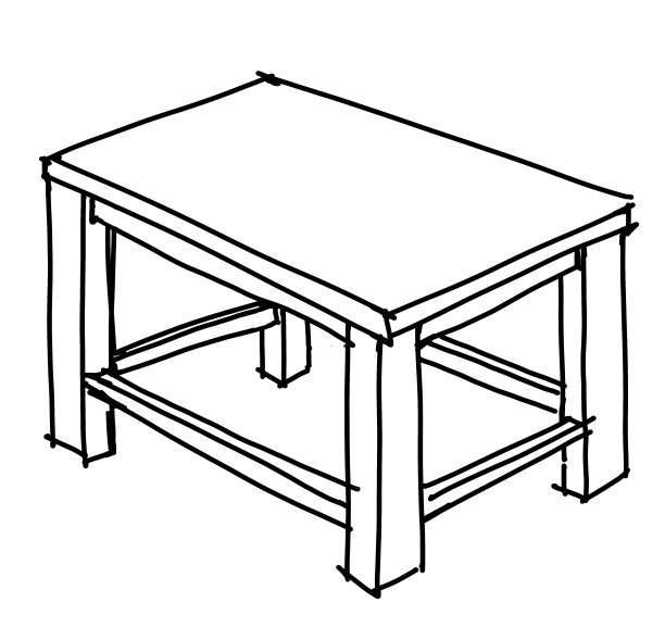 桌子内部家具涂鸦手绘线条插图图片 桌子内部家具涂鸦手绘线条插图图片下载