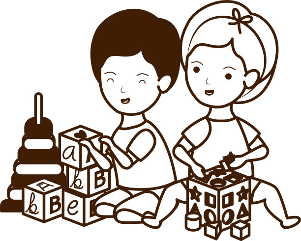 孤立的男婴和女婴设计图片 孤立的男婴和女婴设计图片下载