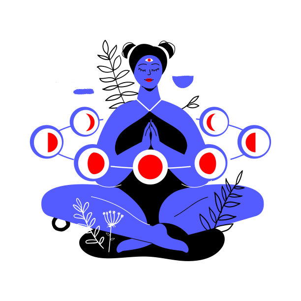 生活由月相——五彩缤纷的平面设计风格插画图片 生活由月相——五彩缤纷的平面设计风格插画图片下载