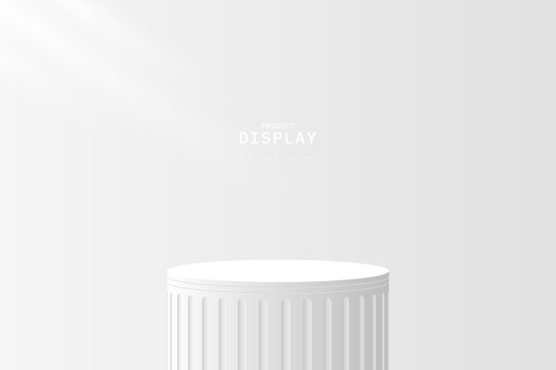 现代3D白色圆柱体裙台基座,在干净的工作室房间里有光线。最小的墙壁场景。展示化妆品或产品展示展示的平台。抽象三维矢量渲染。图片 现代3D白色圆柱体裙台基座,在干净的工作室房间里有光线。最小的墙壁场景。展示化妆品或产品展示展示的平台。抽象三维矢量渲染。图片下载